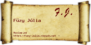 Füzy Júlia névjegykártya